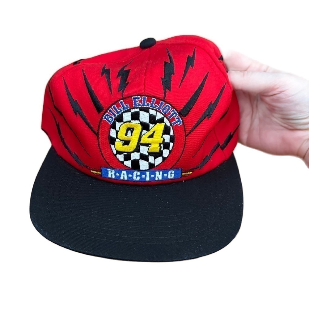 Vintage 94 Bill Elliot Racing SnapBack Hat McDonald’s NASCAR Red Trucker